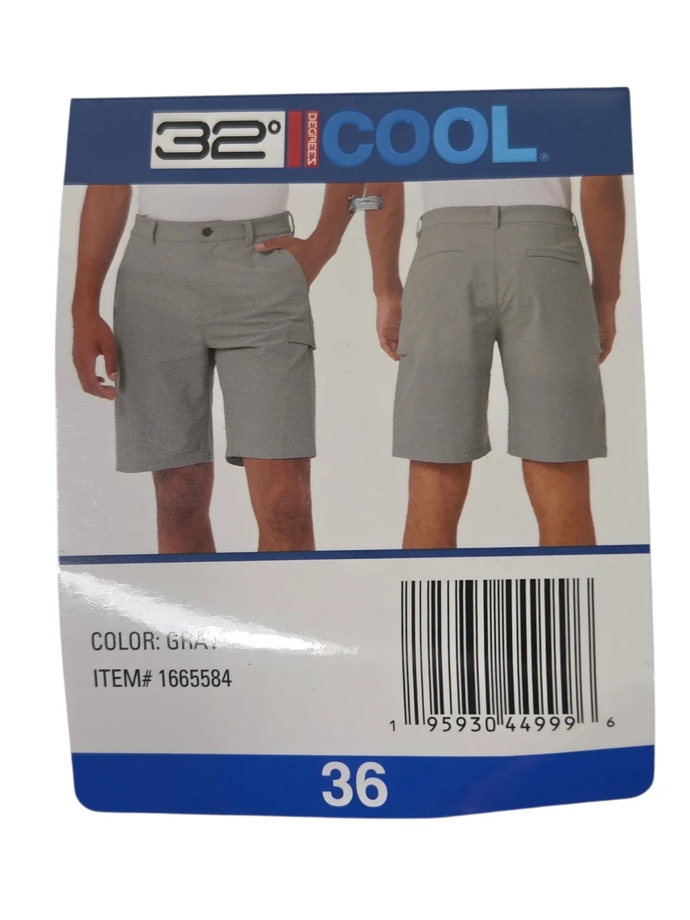 Men's Light Gray Cargo Shorts - Casual Utility Style. Size 36